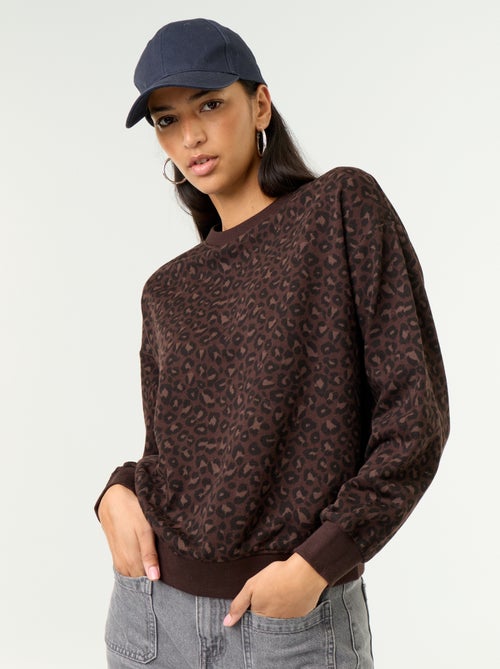 Sudadera de cuello redondo con inscripción delantera - Kiabi Sudadera de cuello redondo con inscripción delantera - Kiabi