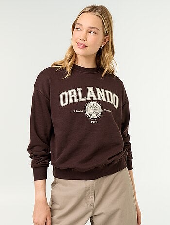 Sudadera de cuello redondo con inscripción delantera