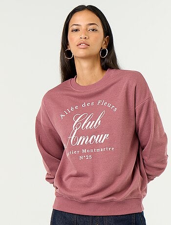 Sudadera de cuello redondo con inscripción delantera