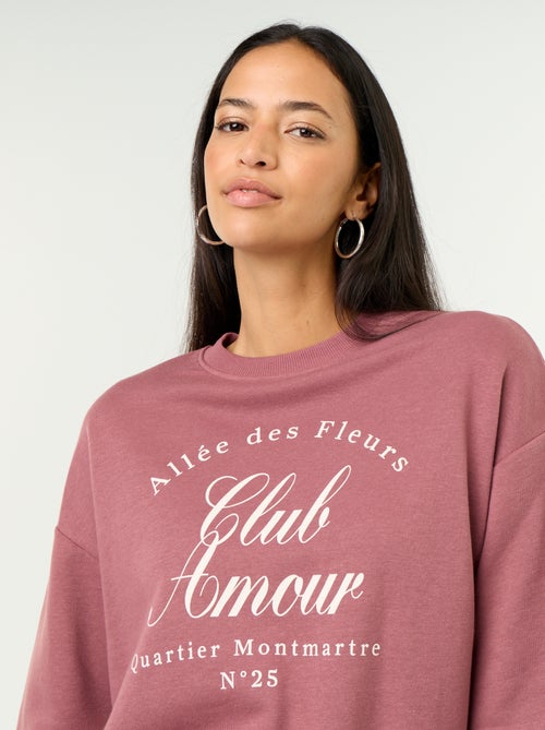 Sudadera de cuello redondo con inscripción delantera - Kiabi Sudadera de cuello redondo con inscripción delantera - Kiabi