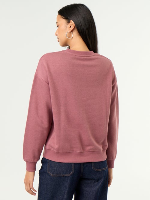 Sudadera de cuello redondo con inscripción delantera - Kiabi Sudadera de cuello redondo con inscripción delantera - Kiabi