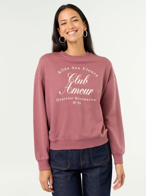 Sudadera de cuello redondo con inscripción delantera - Kiabi Sudadera de cuello redondo con inscripción delantera - Kiabi