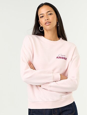 Sudadera de cuello redondo con inscripción delantera