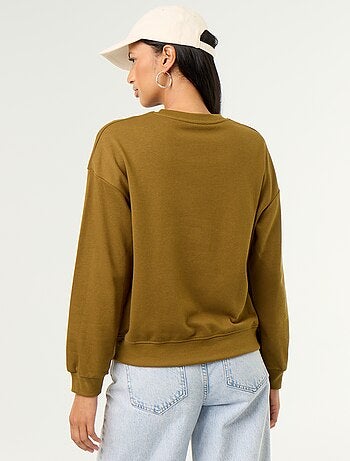 Sudadera de cuello redondo con inscripción delantera