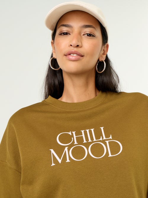 Sudadera de cuello redondo con inscripción delantera - Kiabi Sudadera de cuello redondo con inscripción delantera - Kiabi