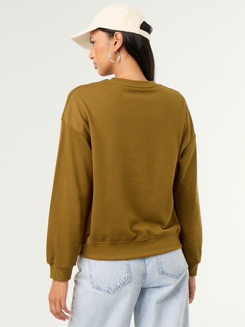 Sudadera de cuello redondo con inscripción delantera - Kiabi Sudadera de cuello redondo con inscripción delantera - Kiabi