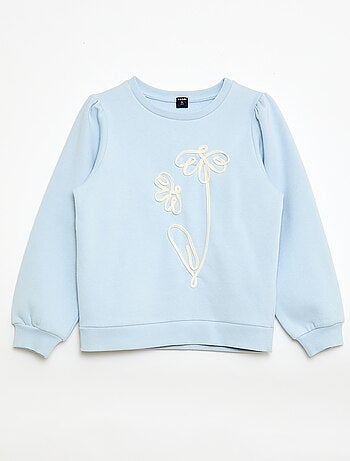 Sudadera de cuello redondo con motivo de cordón