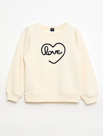 Sudadera de cuello redondo con motivo de cordón