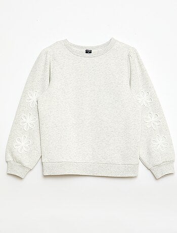 Sudadera de cuello redondo con motivo de cordón