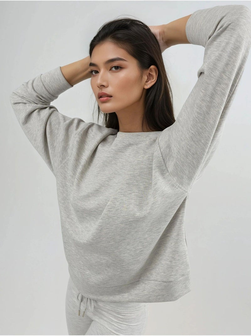 Sudadera de cuello redondo de corte relajado busem Gris claro - Kiabi