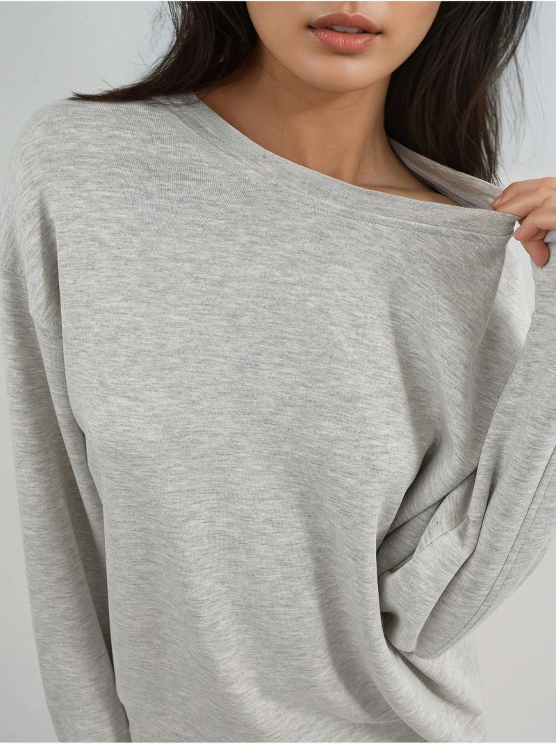 Sudadera de cuello redondo de corte relajado busem Gris claro - Kiabi