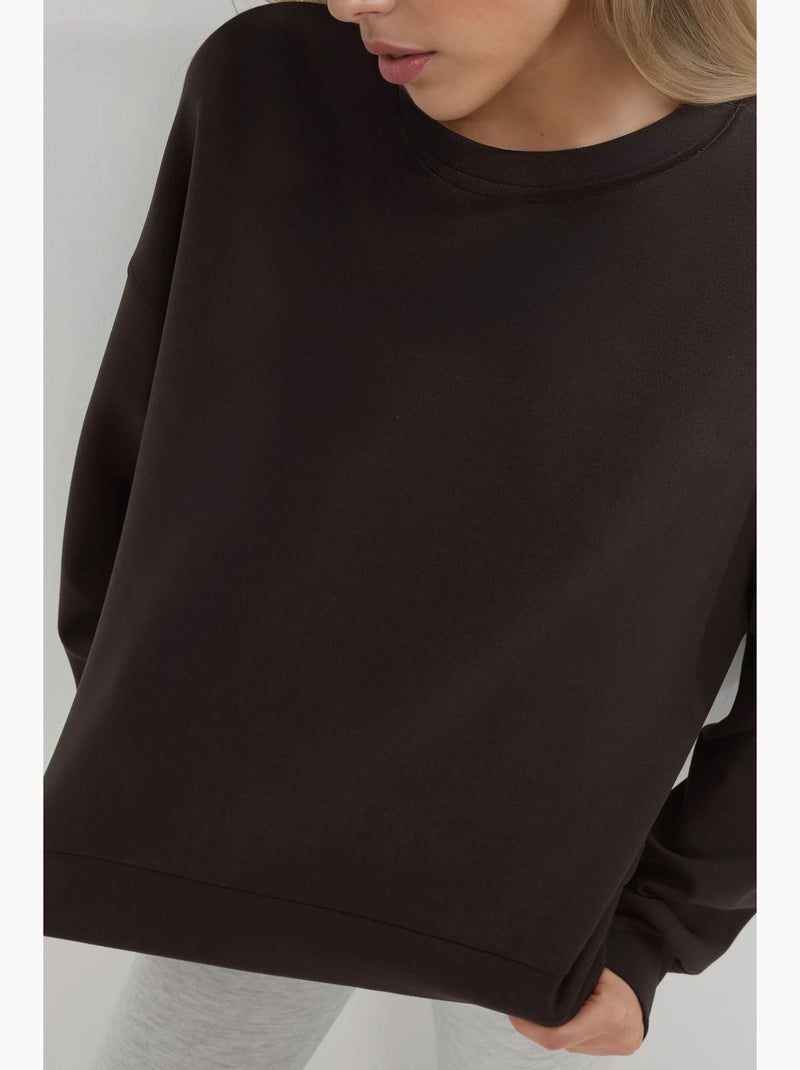 Sudadera de cuello redondo de corte relajado busem Marrón oscuro - Kiabi
