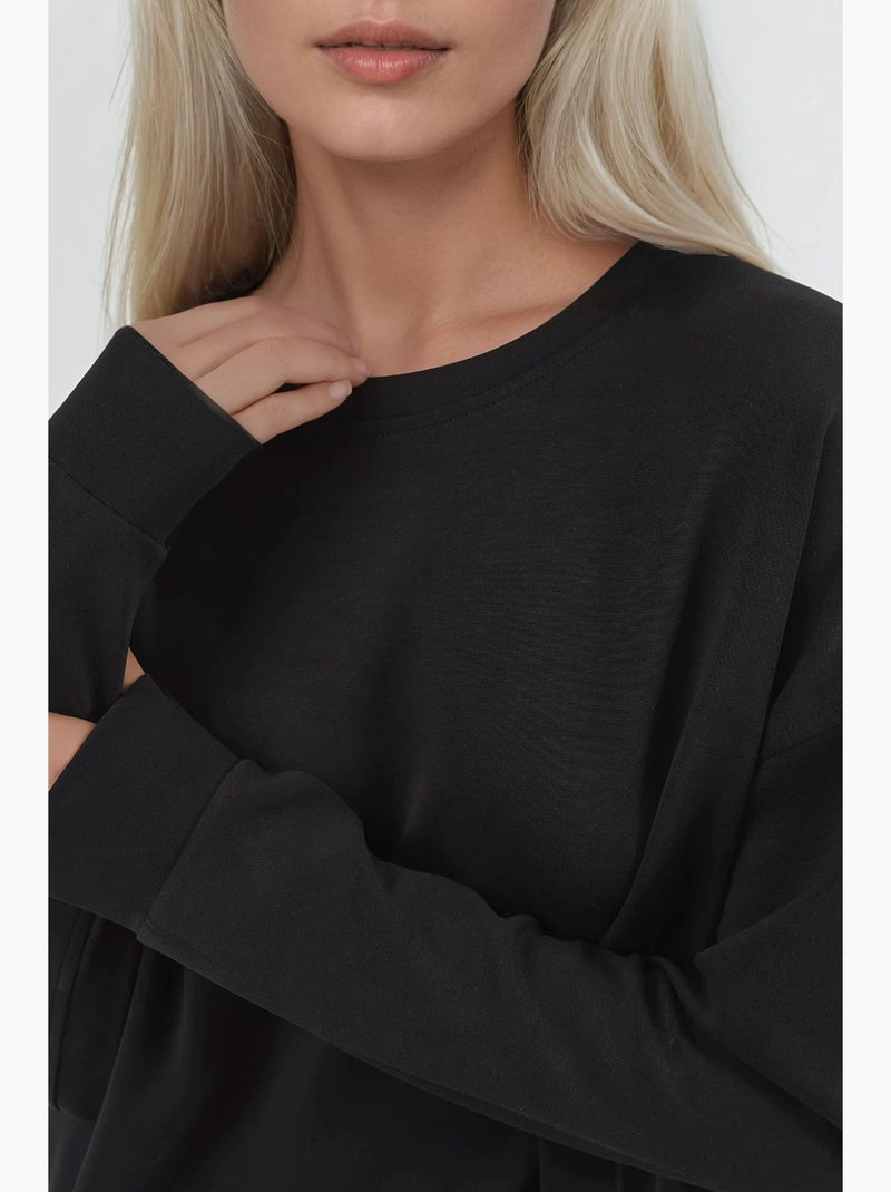 Sudadera de cuello redondo de corte relajado busem Negro - Kiabi
