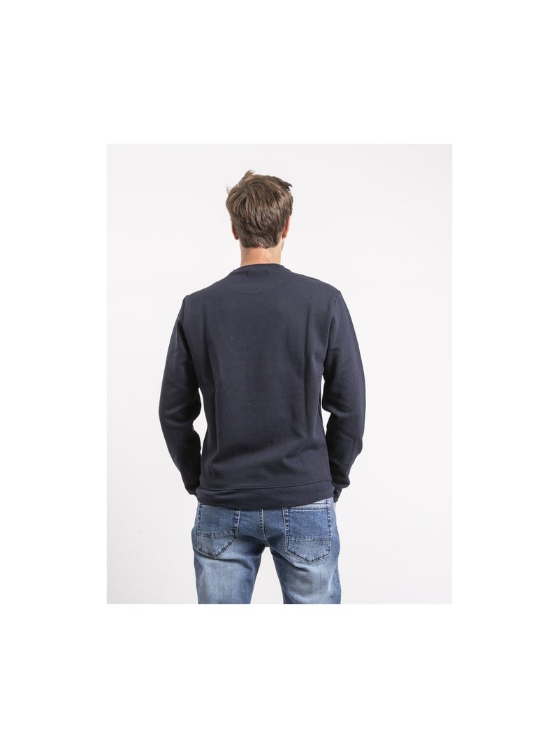 Sudadera de cuello redondo de puro algodón WIDALGO Azul marino - Kiabi