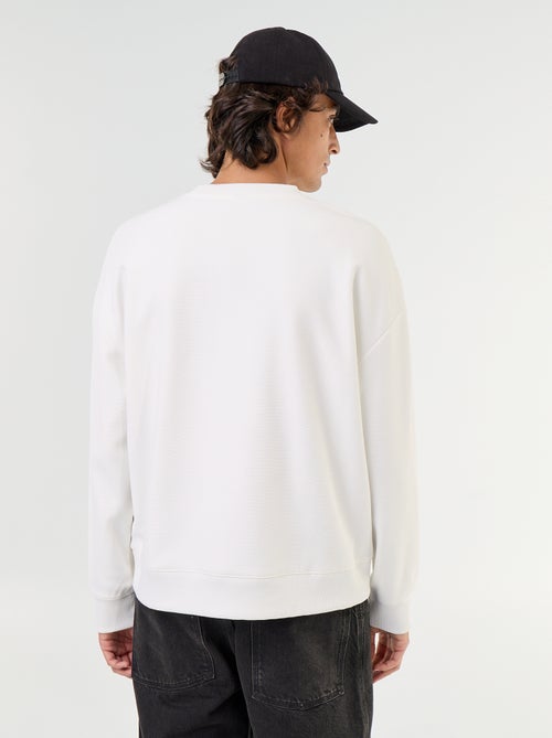 Sudadera de cuello redondo de tejido piqué - Kiabi