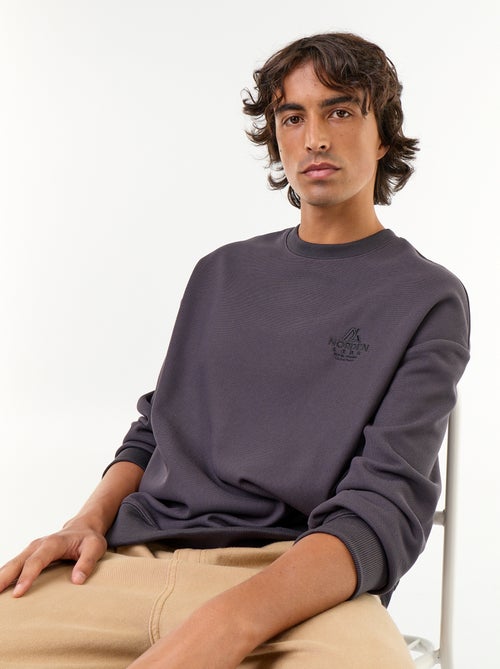 Sudadera de cuello redondo de tejido piqué - Kiabi