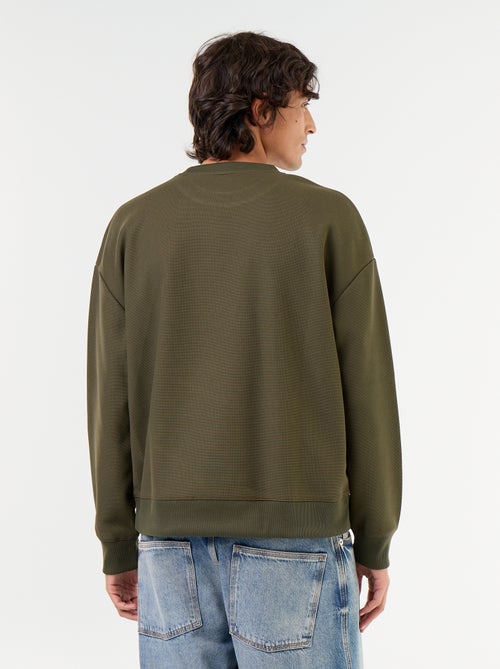 Sudadera de cuello redondo de tejido piqué - Kiabi