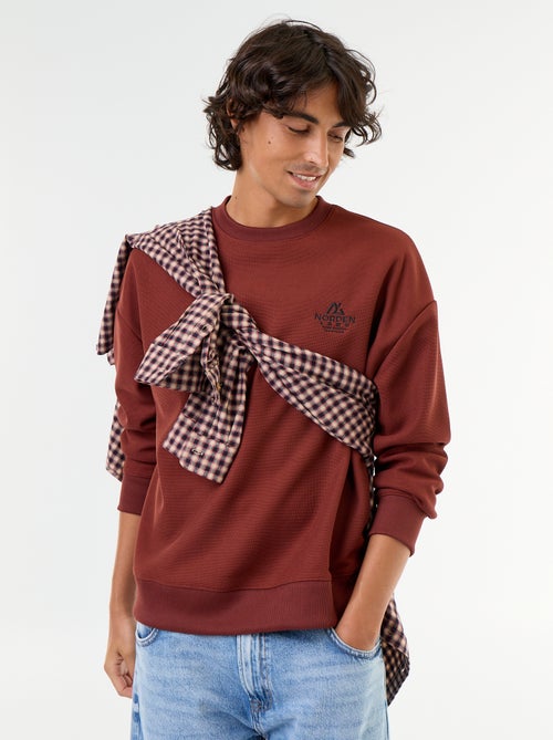 Sudadera de cuello redondo de tejido piqué - Kiabi
