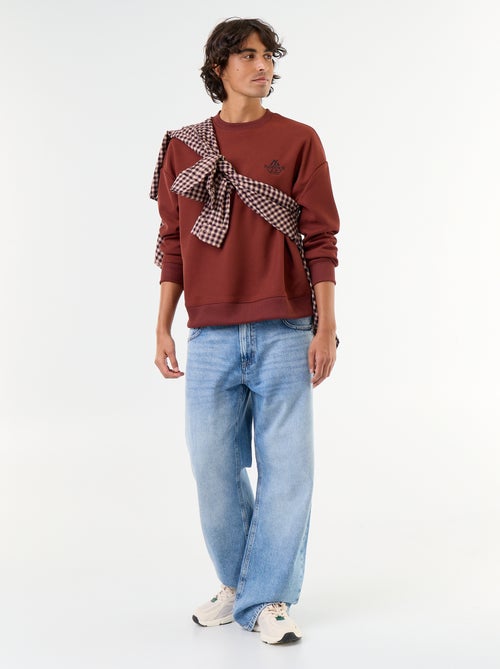 Sudadera de cuello redondo de tejido piqué - Kiabi