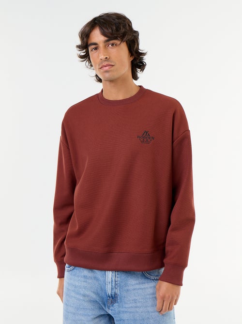 Sudadera de cuello redondo de tejido piqué - Kiabi