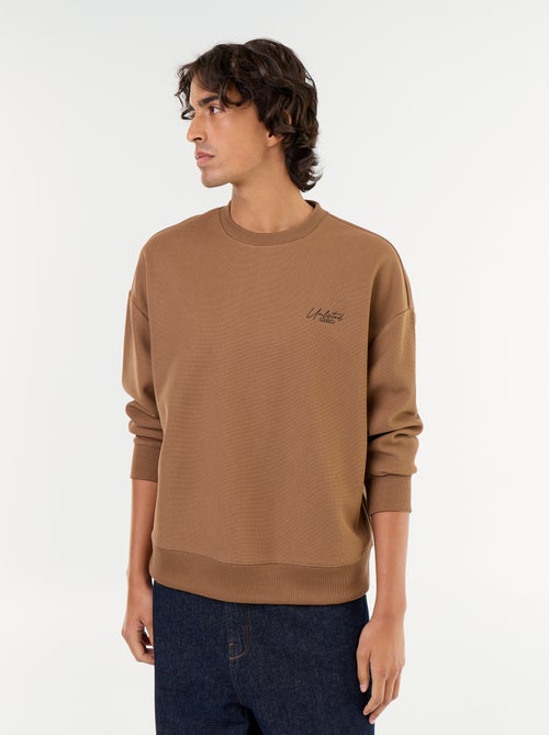 Sudadera de cuello redondo de tejido piqué - Kiabi