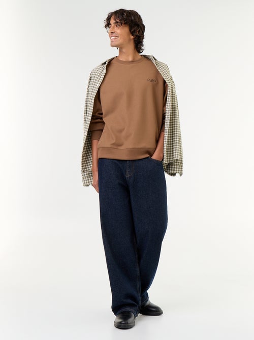 Sudadera de cuello redondo de tejido piqué - Kiabi