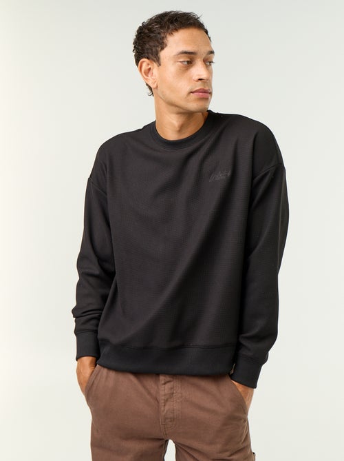 Sudadera de cuello redondo de tejido piqué - Kiabi Sudadera de cuello redondo de tejido piqué - Kiabi