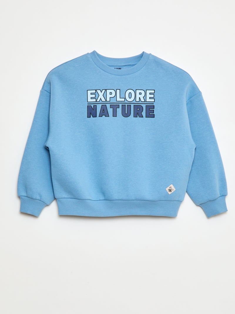 Sudadera de cuello redondo en felpa Azul - Kiabi