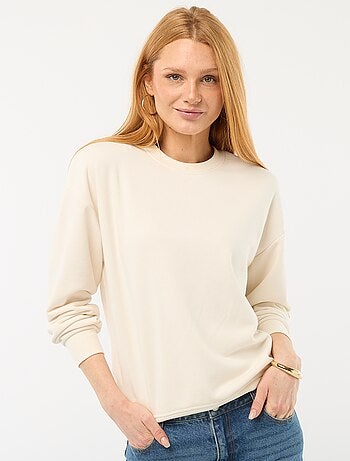 Sudadera de cuello redondo en felpa francesa lisa