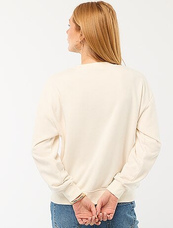 Sudadera de cuello redondo en felpa francesa lisa