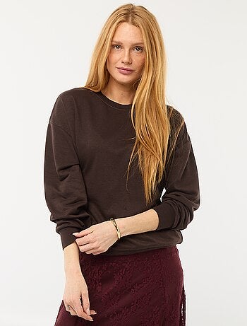 Sudadera de cuello redondo en felpa francesa lisa