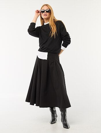 Sudadera de cuello redondo en felpa francesa lisa