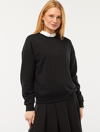 Sudadera de cuello redondo en felpa francesa lisa