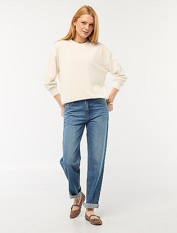 Sudadera de cuello redondo en felpa liso