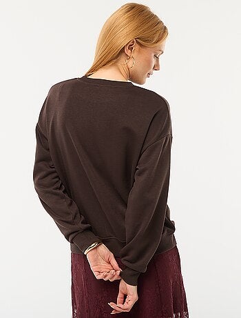 Sudadera de cuello redondo en felpa liso