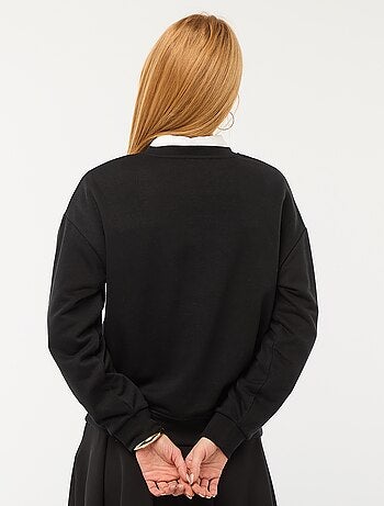 Sudadera de cuello redondo en felpa liso