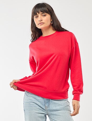 Sudadera de cuello redondo en felpa lisa