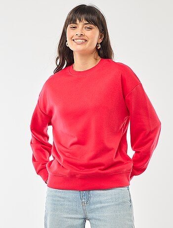 Sudadera de cuello redondo en felpa lisa