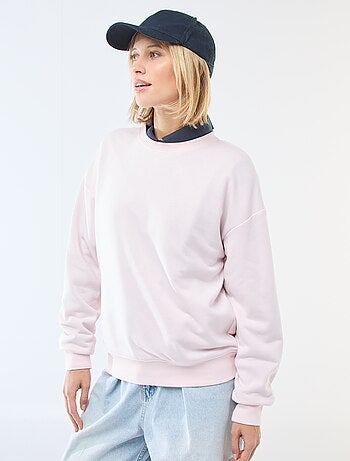 Sudadera de cuello redondo en felpa liso