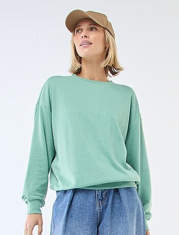 Sudadera de cuello redondo en felpa liso