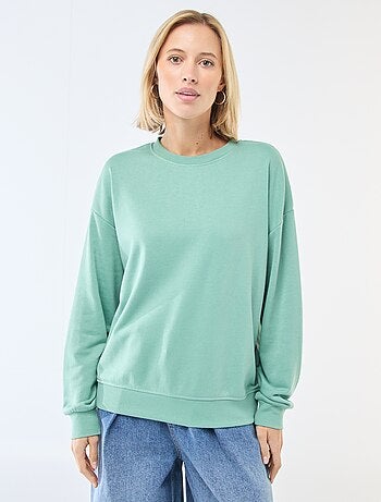 Sudadera de cuello redondo en felpa liso