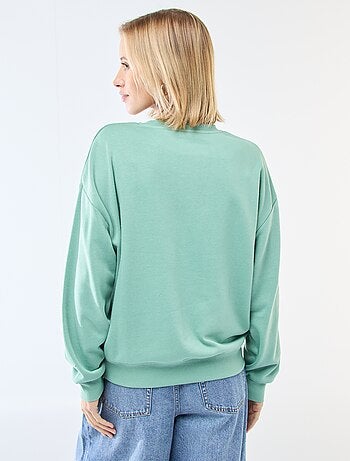 Sudadera de cuello redondo en felpa liso