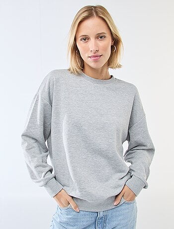 Sudadera de cuello redondo en felpa liso