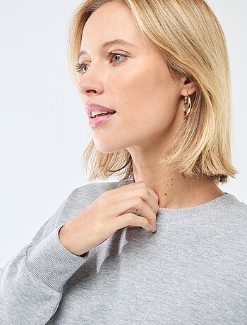 Sudadera de cuello redondo en felpa liso