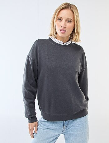 Sudadera de cuello redondo en felpa liso