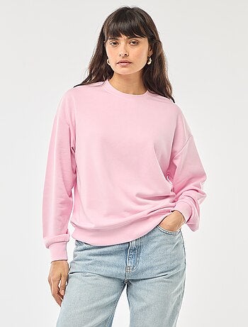 Sudadera de cuello redondo en felpa lisa