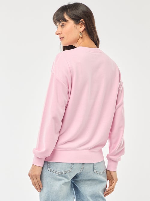 Sudadera de cuello redondo en felpa liso - Kiabi