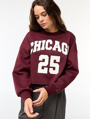 Sudadera de cuello redondo en felpa