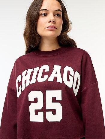 Sudadera de cuello redondo en felpa