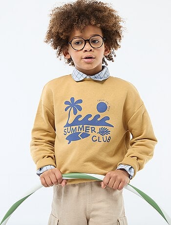 Sudadera de cuello redondo estampada